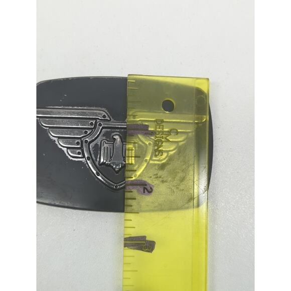RARE Belt Buckle Eagle by Chrome Black Matte Gift approx. 3.5 x 2.5 in - Picture 6 of 6